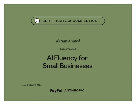 AI Fluency for Small Businesses certificate