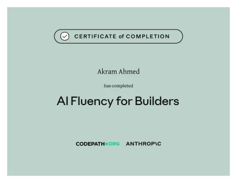 AI Fluency for Builders certificate