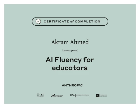 AI Fluency for educators certificate