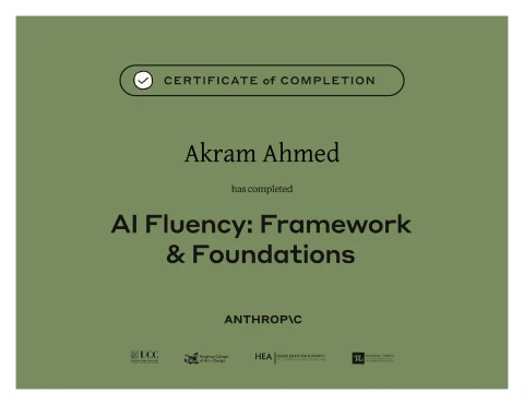 AI Fluency: Framework & Foundations certificate