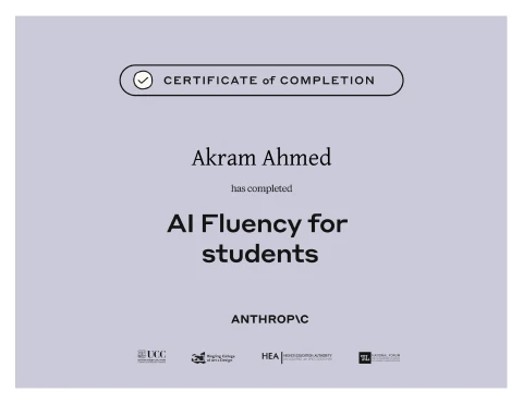 AI Fluency for students certificate