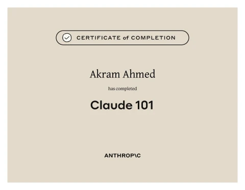 Claude 101 certificate