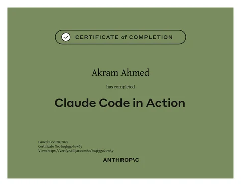 Claude Code in Action certificate