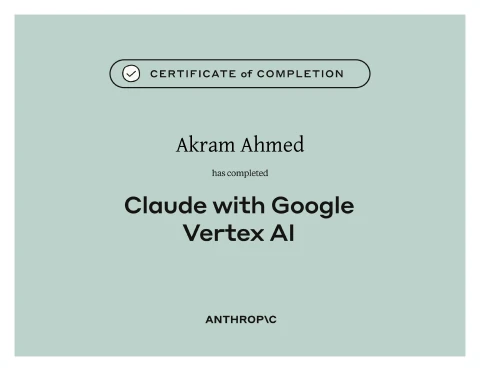 Claude with Google Cloud's Vertex AI certificate