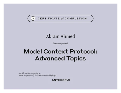 Model Context Protocol: Advanced Topics certificate