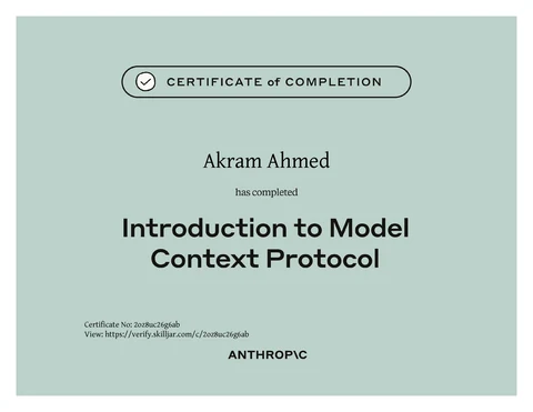 Introduction to Model Context Protocol certificate