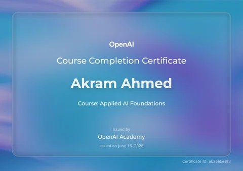 Applied AI Foundations certificate