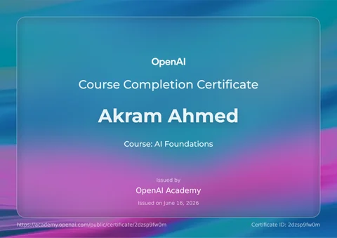 AI Foundations certificate