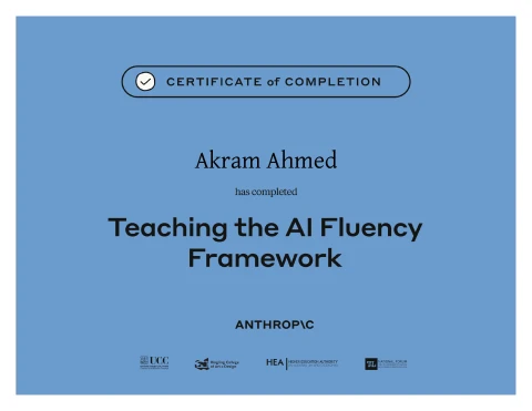 Teaching AI Fluency certificate